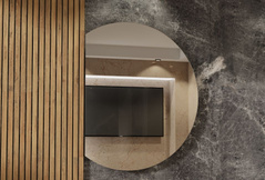 LUSTRO OKRĄGŁE SZLIF ŚCIĘTE SREBRNE 90 4mm Prawe